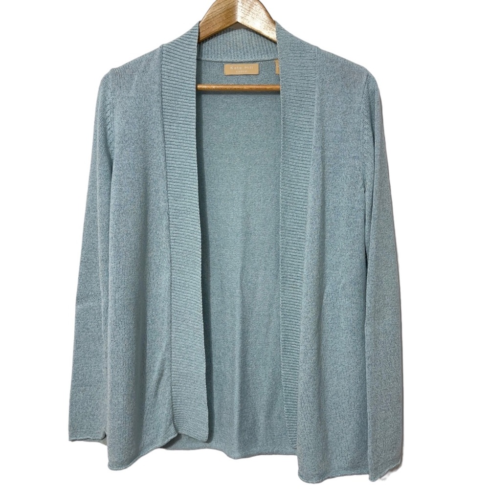 Kate Hill Linen Blend Open Front Cardigan Sweater Womens S Office Casual Gift